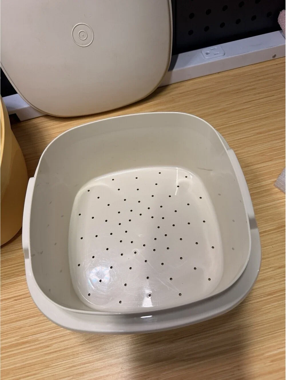 Tupperware Microwave Steamer Square Serving Bowl Vintage 3-pc 887-9 Harvest Gold